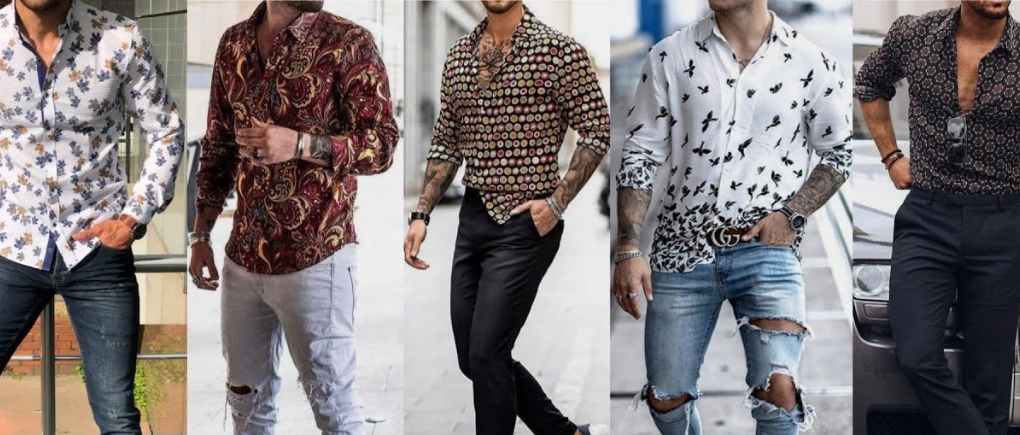 Hombres con diferentes tipos de camisas florales.