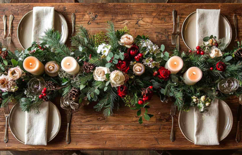 Ideas creativas para centros de mesa navideños hechos a mano
